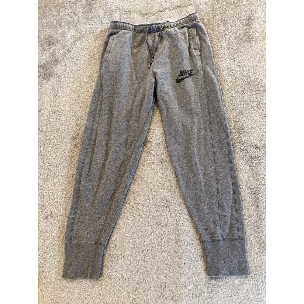 Nike Men's Med Fleece Gray Jogger Drawstring Activewear Pants